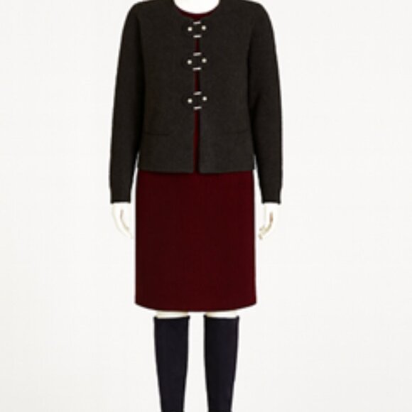 NEW Cynthia Rowley Dark Grey Cardigan with Gold Details - Picture 2 of 11